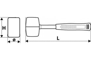 Киянка резиновая 450 г, металлическая ручка цена и информация | Механические инструменты | 220.lv