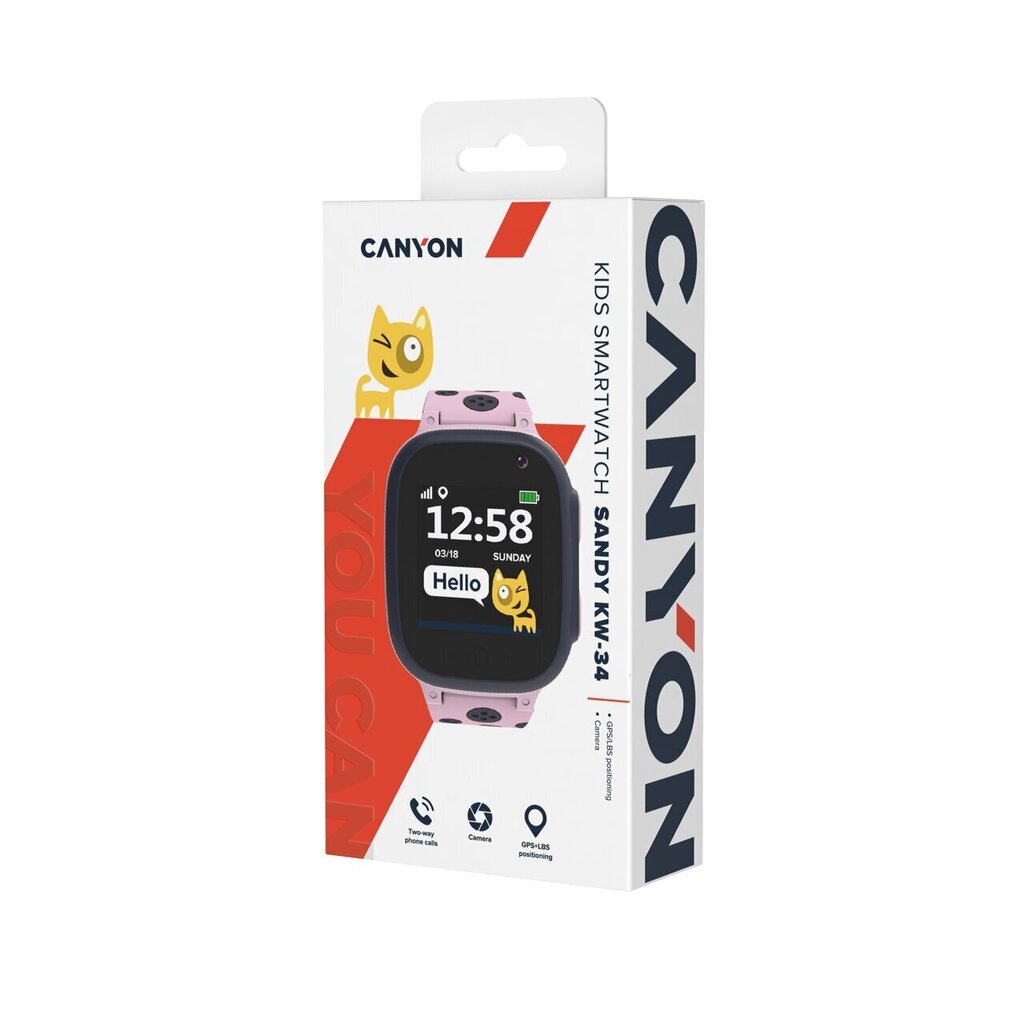 Canyon Sandy KW-34 Pink цена и информация | Viedpulksteņi (smartwatch) | 220.lv