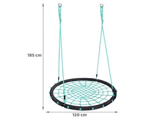 Āra šūpoles "SkyFlyer", 120 cm diametra, zaļas cena un informācija | Šūpoles | 220.lv