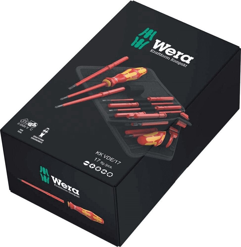 Wera Kraftform VDE 17 extra slim set with KNIPEX pliers cena un informācija | Rokas instrumenti | 220.lv