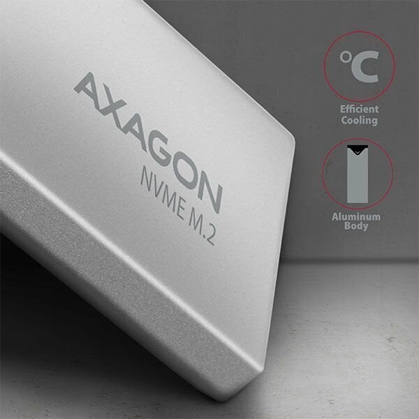 AXAGON EEM2-UG2 USB-C 3.1 Gen 2 - M.2 NVMe SSD 42-80mm, Box cena un informācija | Komponentu piederumi | 220.lv