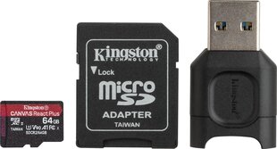 MEMORY MICRO SDXC 128GB UHS-II/W/READER MLPMR2/128GB KINGSTON cena un informācija | Atmiņas kartes mobilajiem telefoniem | 220.lv