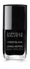 Gabriella Salvete Longlasting Enamel nagu laka 11 ml, 01 Deep Black cena un informācija | Nagu lakas, stiprinātāji | 220.lv