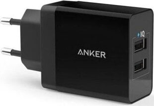 Anker - 24W 2-port USB Wall Charger, 24W & 4,8A, Black cena un informācija | Lādētāji un adapteri | 220.lv