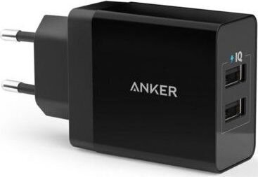 Anker - 24W 2-port USB Wall Charger, 24W & 4,8A, Black цена и информация | Lādētāji un adapteri | 220.lv