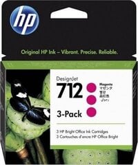 HP 712 3-paka 29-ml Magenta DesignJet cena un informācija | Tintes kārtridži | 220.lv