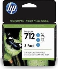 INK CARTRIDGE CYAN NO.712/3PACK 3ED77A HP цена и информация | Картриджи для струйных принтеров | 220.lv