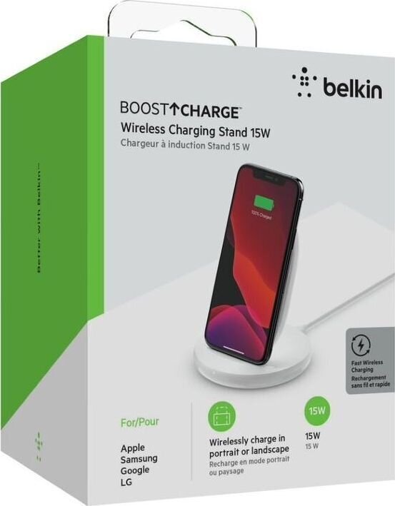 Belkin Wireless Charging Stand with PSU цена и информация | Lādētāji un adapteri | 220.lv