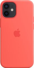 Aizmugurējais vāciņš Apple       iPhone 12 mini Silicone Case with MagSafe    Pink Citrus цена и информация | Чехлы для телефонов | 220.lv