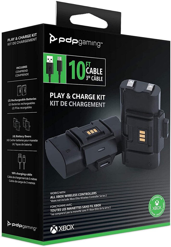PDP Play and Charge Kit - Black (Xbox Series, Xbox One) cena un informācija | Spēļu kontrolieri | 220.lv