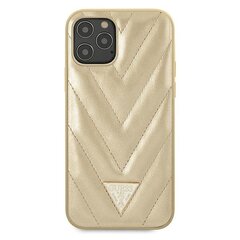 Aizmugurējais vāciņš Guess    Apple    iPhone 12 Pro Max V Quilted Cover    Gold cena un informācija | Telefonu vāciņi, maciņi | 220.lv