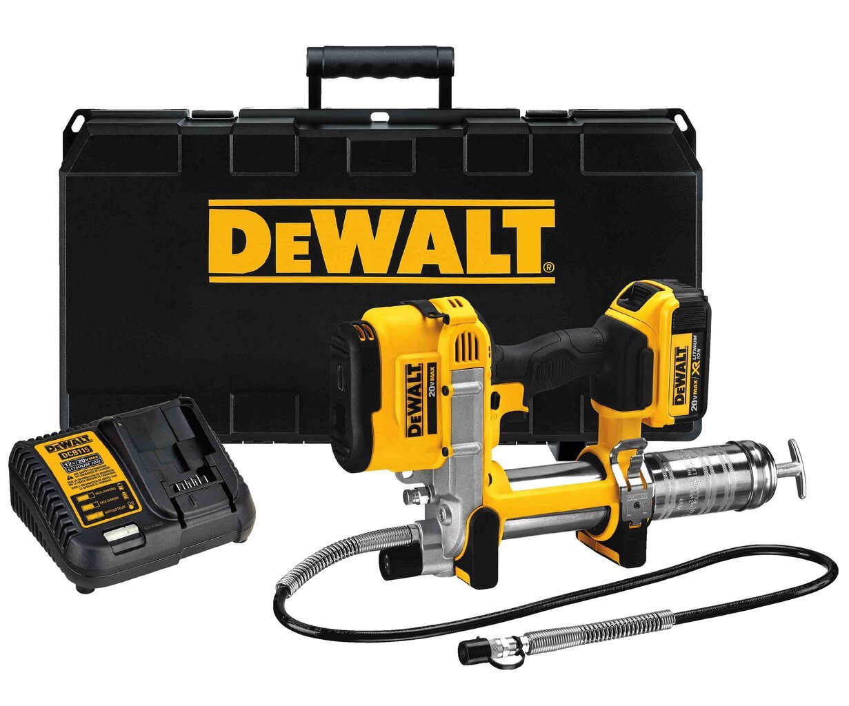 Akumulatora smērvielu pistole DCGG571M1, 18 V/4,0 Ah, DeWalt cena un informācija | Rokas instrumenti | 220.lv