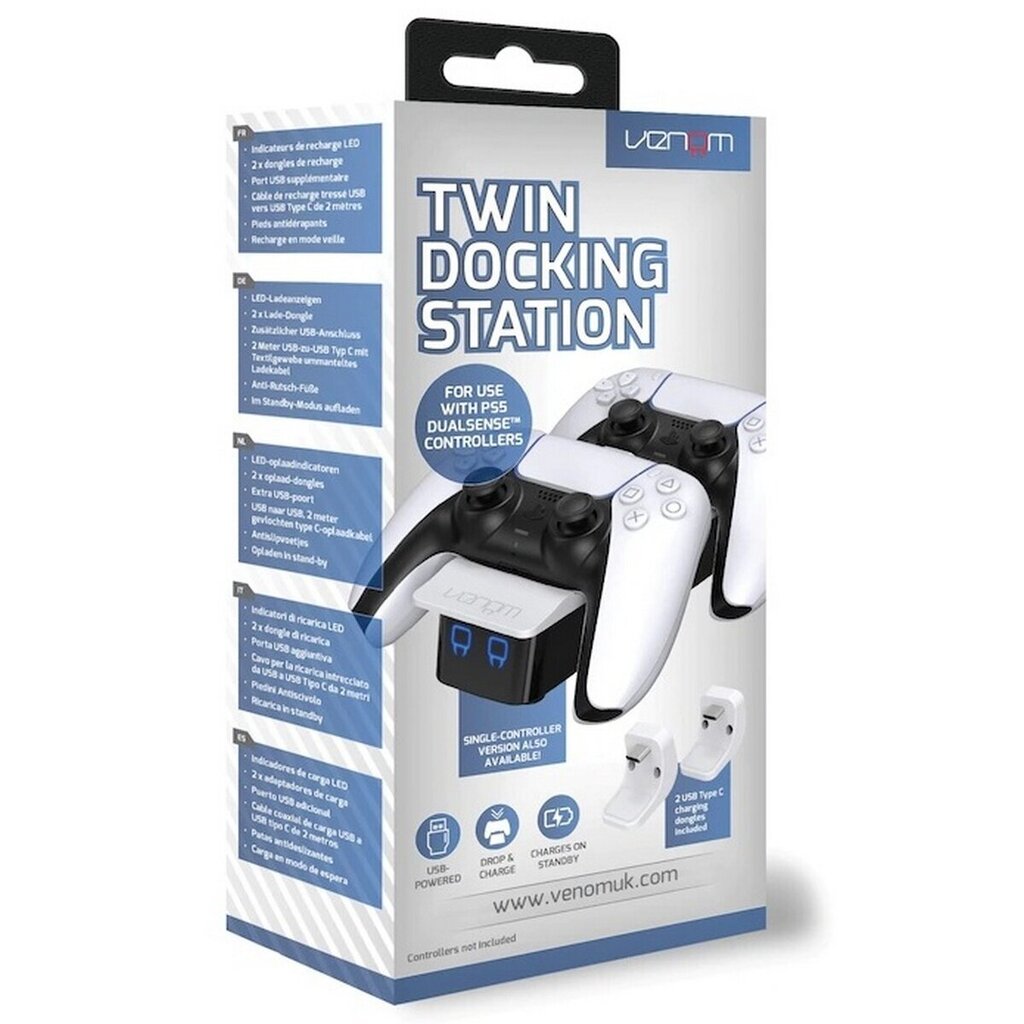 Venom Twin Docking Station - White (PS5) cena un informācija | Spēļu kontrolieri | 220.lv