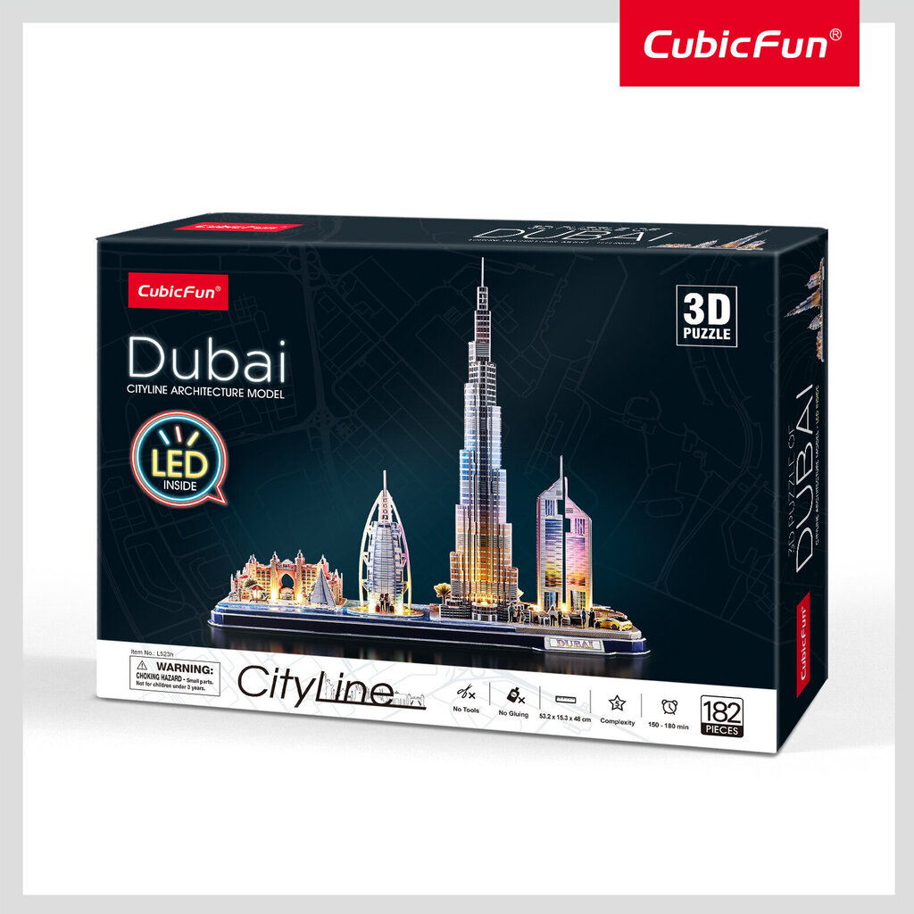 CUBICFUN City Line 3d BL puzle Dubaija цена и информация | Puzles, 3D puzles | 220.lv