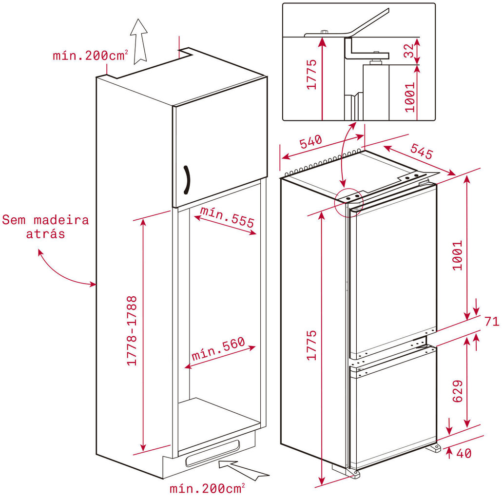 Teka CI3330NF, iebūvējamais NoFrost ledusskapis, 178 cm цена и информация | Ledusskapji | 220.lv