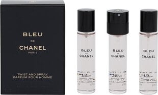 Chanel Bleu de Chanel Pour Homme EDT dāvanu komplekts vīriešiem 3 x 20 ml цена и информация | Мужские духи | 220.lv