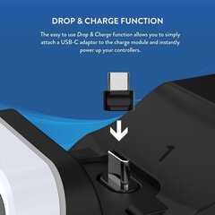 Numskull Controller Twin Charging Dock - Black/White (PS5) cena un informācija | Spēļu kontrolieri | 220.lv