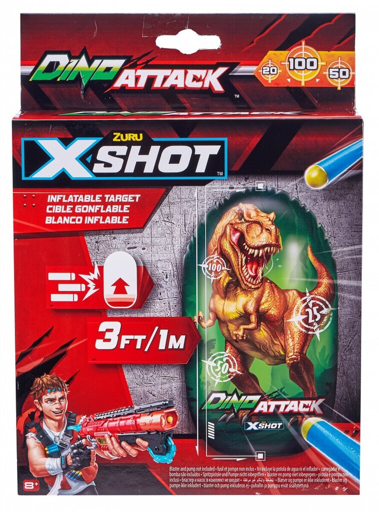 XSHOT-DINO ATTACK piepūšamais mērķis Dino, 4862 cena un informācija | Rotaļlietas zēniem | 220.lv