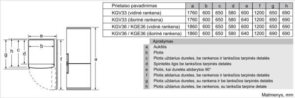 KGV36VIEAS, Brīvstāvošs ledusskapis – saldētava ar saldētavu apakšā цена и информация | Ledusskapji | 220.lv