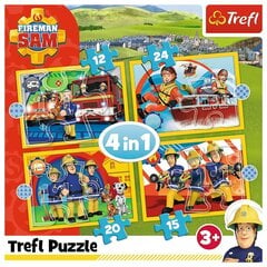 Puzle Trefl Fireman Sam, 4 in 1 цена и информация | Пазлы | 220.lv