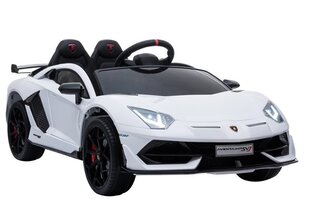 Divvietīgs bērnu elektromobilis Lamborghini Aventador, balts cena un informācija | Bērnu elektroauto | 220.lv