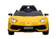 Divvietīgs bērnu elektromobilis Lamborghini Aventador, dzeltens цена и информация | Bērnu elektroauto | 220.lv