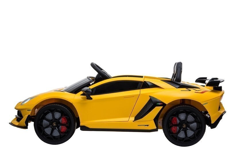 Divvietīgs bērnu elektromobilis Lamborghini Aventador, dzeltens цена и информация | Bērnu elektroauto | 220.lv