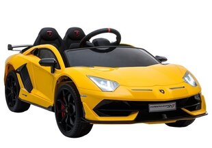 Divvietīgs bērnu elektromobilis Lamborghini Aventador, dzeltens цена и информация | Электромобили для детей | 220.lv