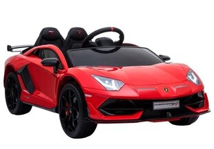 Двухместный детский электромобиль Lamborghini Aventador, красный цена и информация | Электромобили для детей | 220.lv