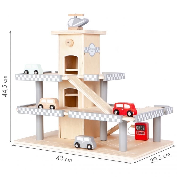 Ecotoys trīsstāvīga garāža no koka ar automašīnām цена и информация | Rotaļlietas zēniem | 220.lv