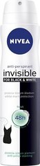 Nivea Black&White Invisible Fresh  дезодорант-спрей 250 ml цена и информация | Дезодоранты | 220.lv