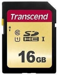 MEMORY SDHC 16GB UHS-I/C10 TS16GSDC500S TRANSCEND cena un informācija | Atmiņas kartes fotokamerām | 220.lv
