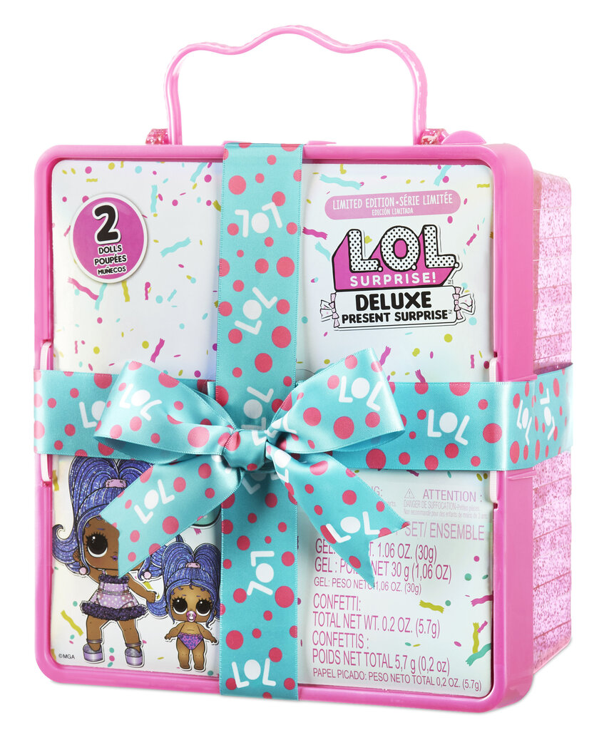 LOL Surprise! Jauns Deluxe Present Surprise Slumber Party - limited edition - 2 lelles komplektā (pidžamu ballīte) cena un informācija | Rotaļlietas meitenēm | 220.lv