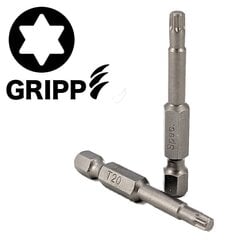 Rotējošs uzgalis Torx Grip T20 50 mm, 3 gab. cena un informācija | Rokas instrumenti | 220.lv