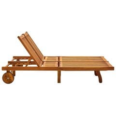 Divvietīgs dārza sauļošanās krēsls ar matračiem, brūns цена и информация | Шезлонги | 220.lv