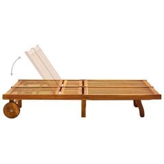 Divvietīgs dārza sauļošanās krēsls ar matraci, brūns цена и информация | Шезлонги | 220.lv