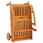 Dārza sauļošanās krēsls ar galdu un matraci, brūns cena un informācija | Sauļošanās krēsli | 220.lv