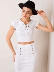 Блуза с кружевным вырезом Rue Paris, белая цена и информация | Женские блузки, рубашки | 220.lv