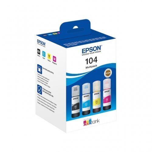 EPSON 104 EcoTank 4-krāsu Multipaka cena un informācija | Tintes kārtridži | 220.lv