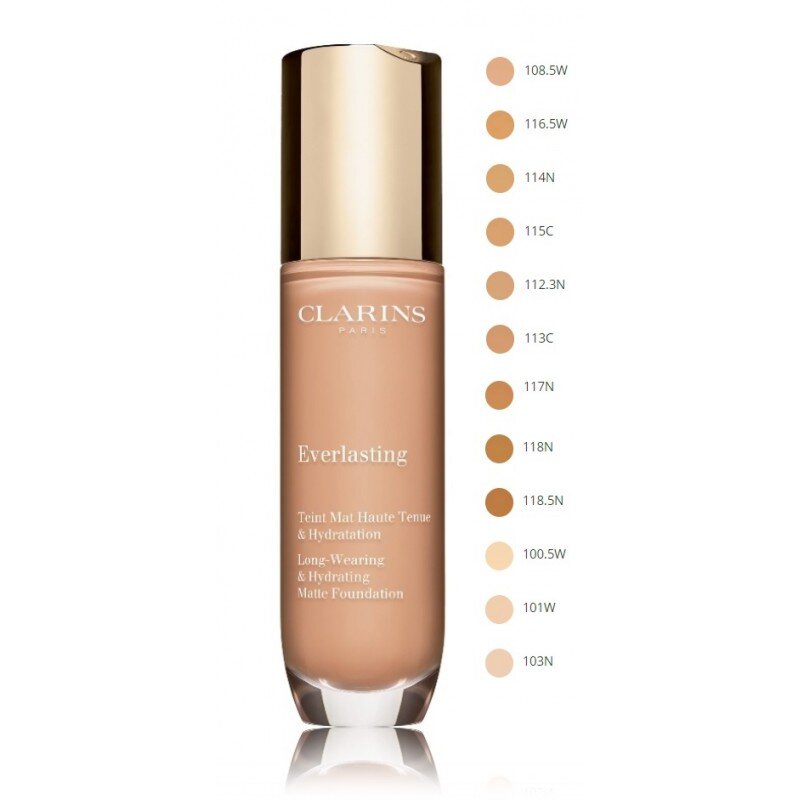 Clarins Everlasting Foundation tonālais krēms 30 ml, 112,3N Sandalwood цена и информация | Grima bāzes, tonālie krēmi, pūderi | 220.lv