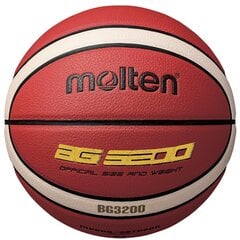 Баскетбольный мяч для тренировок MOLTEN B5G3200 синт. кожа размер 5 цена и информация | Баскетбольные мячи | 220.lv