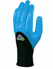 Перчатки, полиэстер с нитриловым покрытием, синий 8, Delta Plus цена и информация | Рабочие перчатки | 220.lv