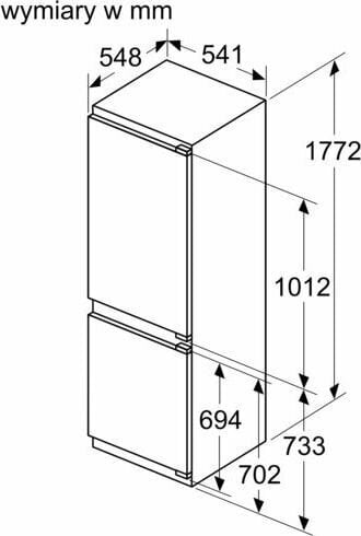 Bosch KIV86VFE1, Iebūvējams ledusskapis – saldētava ar saldētavu apakšā cena un informācija | Ledusskapji | 220.lv