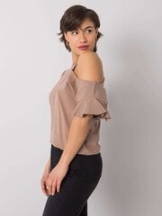 Хлопковая блузка, темно-бежевого цвета цена и информация | Женские блузки, рубашки | 220.lv