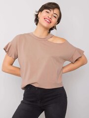 Хлопковая блузка, темно-бежевого цвета цена и информация | Женские блузки, рубашки | 220.lv