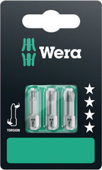 Насадки Wera 851/1 Torsion РН 1+РН 2+РН, 3х25 мм цена и информация | Механические инструменты | 220.lv