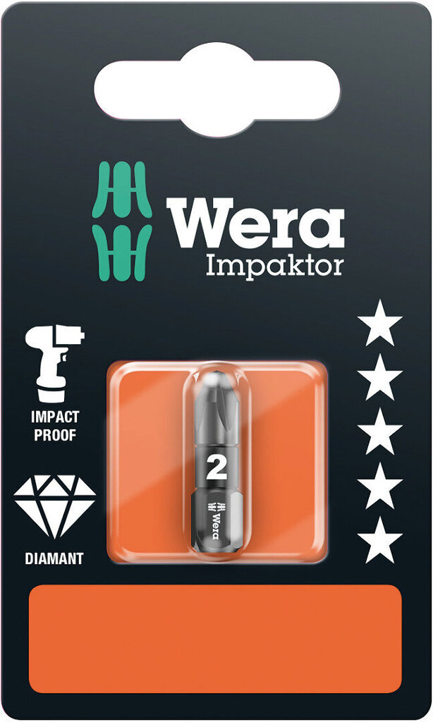 Wera Impaktor uzgalis, PZ3 x 25mm, 855/1 IMP DC, blisterī cena un informācija | Rokas instrumenti | 220.lv