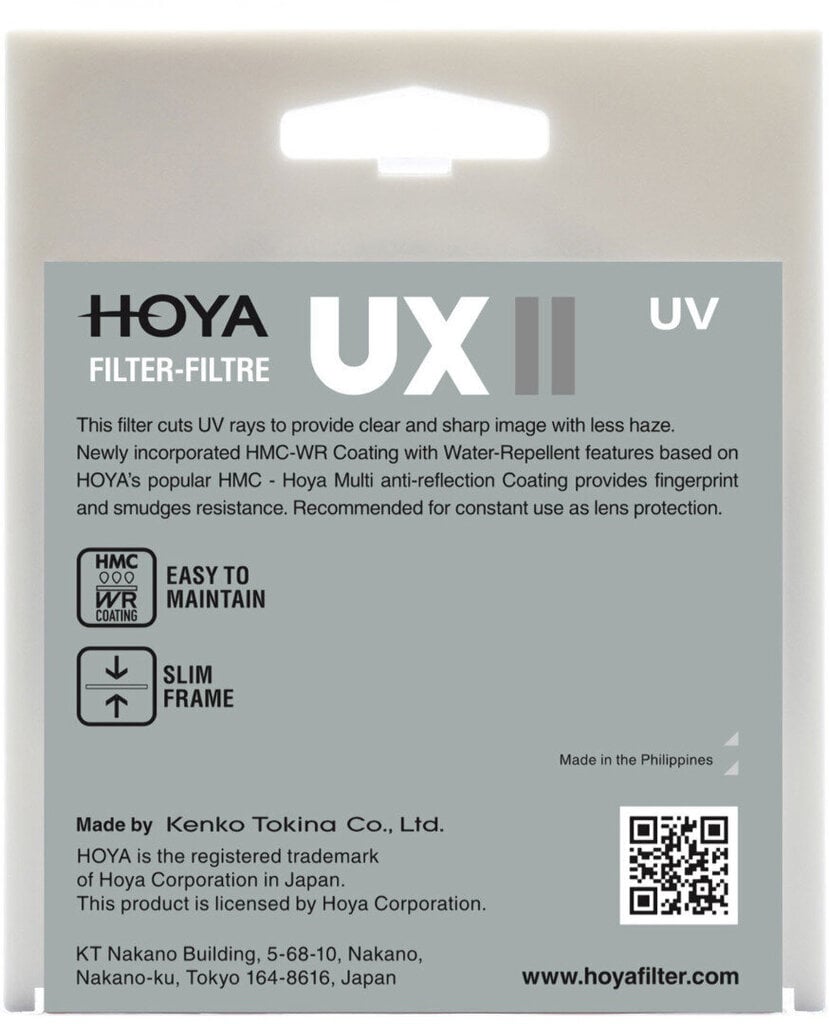 Hoya filter UX II UV 58mm cena un informācija | Filtri | 220.lv