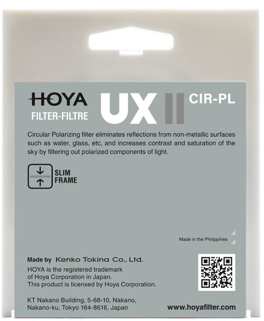 Hoya filter circular polarizer UX II 62mm cena un informācija | Filtri | 220.lv