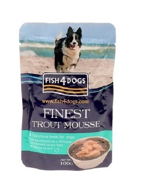 Fish4dogs ar foreli, 100 g cena un informācija | Konservi suņiem | 220.lv